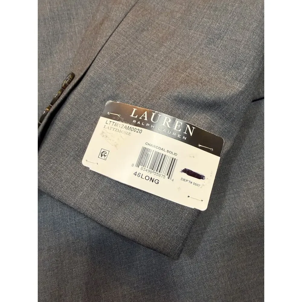 Ralph Lauren Men's Lattimore Two Button Blazer Jacket Grey 46L $450
